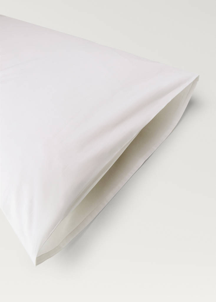 Two cotton percale pillowcases 50x75cm — White