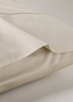 Two 500-thread count percale cotton pillowcases with piping finish 50x75 cm — Sand 2