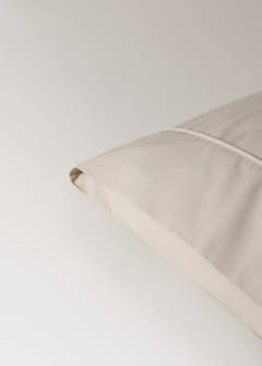 Two 500-thread count percale cotton pillowcases with piping finish 50x75 cm — Sand 3