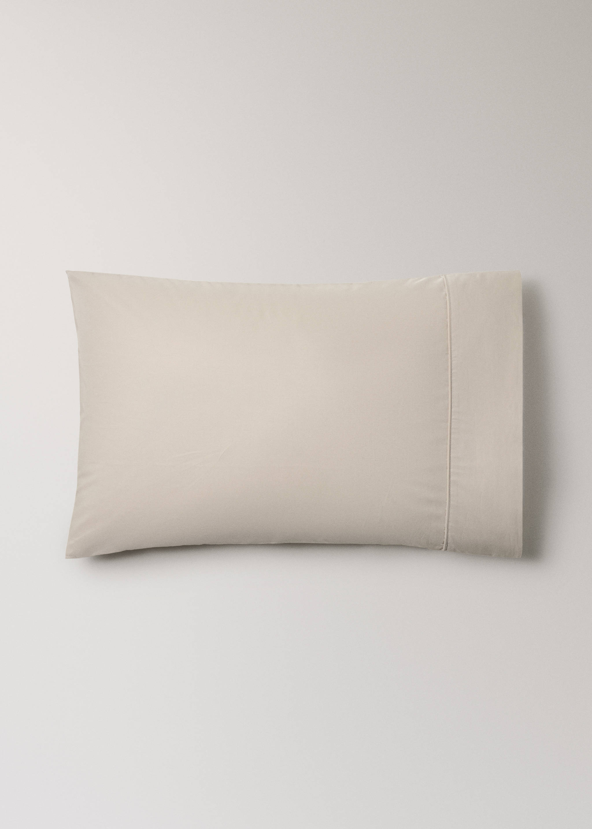 Two 500-thread-count cotton percale pillowcases with piped finish 50x75 cm - Article without model