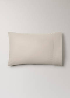 Two 500-thread count percale cotton pillowcases with piping finish 50x75 cm — Sand 6
