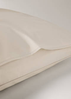 Two 500-thread count cotton percale pillowcases with piping finish 60x60 cm — Sand 2