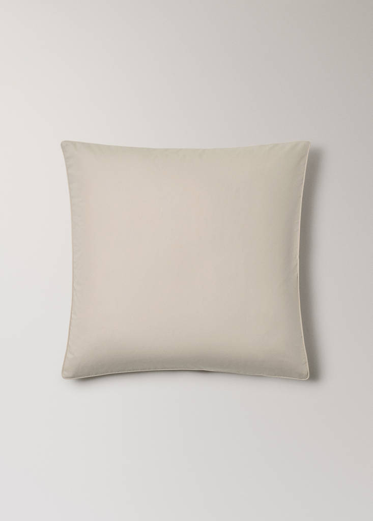 Two 500-thread count cotton percale pillowcases with piping finish 60x60 cm — Sand