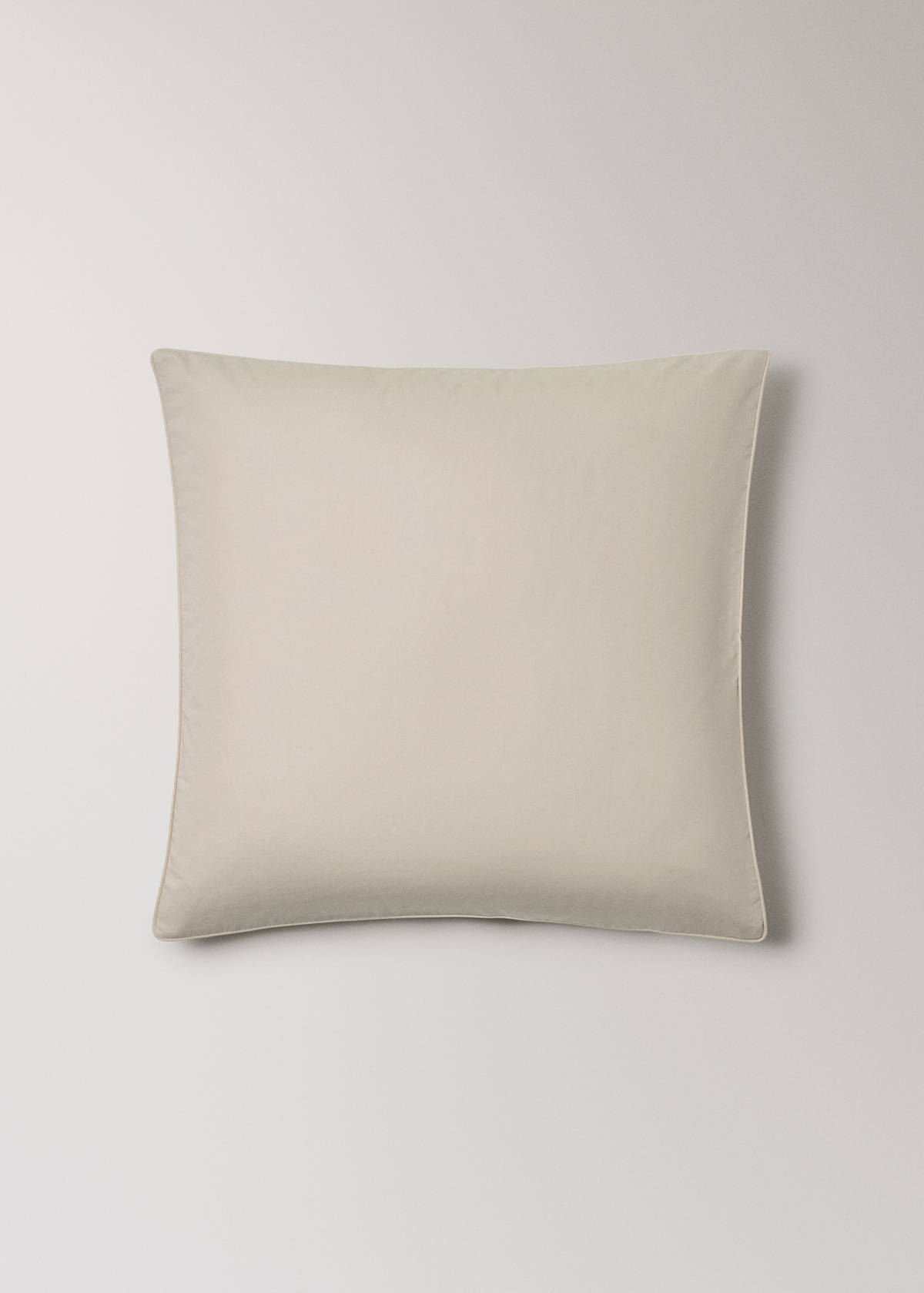 Two 500-thread count cotton percale pillowcases with piping finish 60x60 cm — Sand