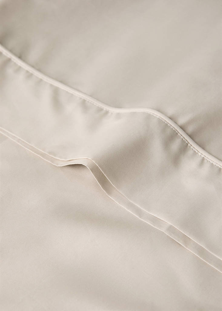 Two pillowcases in 500-thread count percale cotton with piping finish 45x110 cm — Sand
