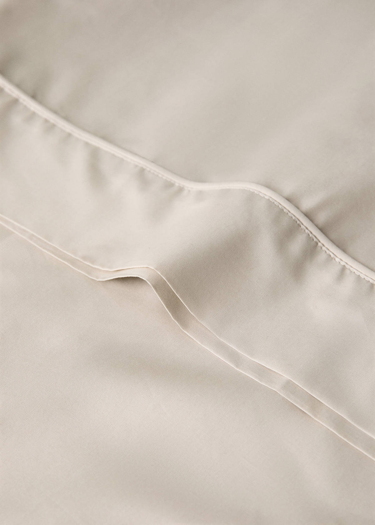 Two pillowcases in 500-thread count percale cotton with piping finish 45x110 cm — Sand