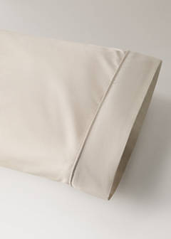 Two pillowcases in 500-thread count percale cotton with piping finish 45x110 cm — Sand 3