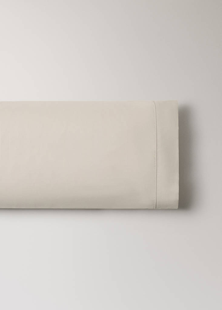 Two pillowcases in 500-thread count percale cotton with piping finish 45x110 cm — Sand
