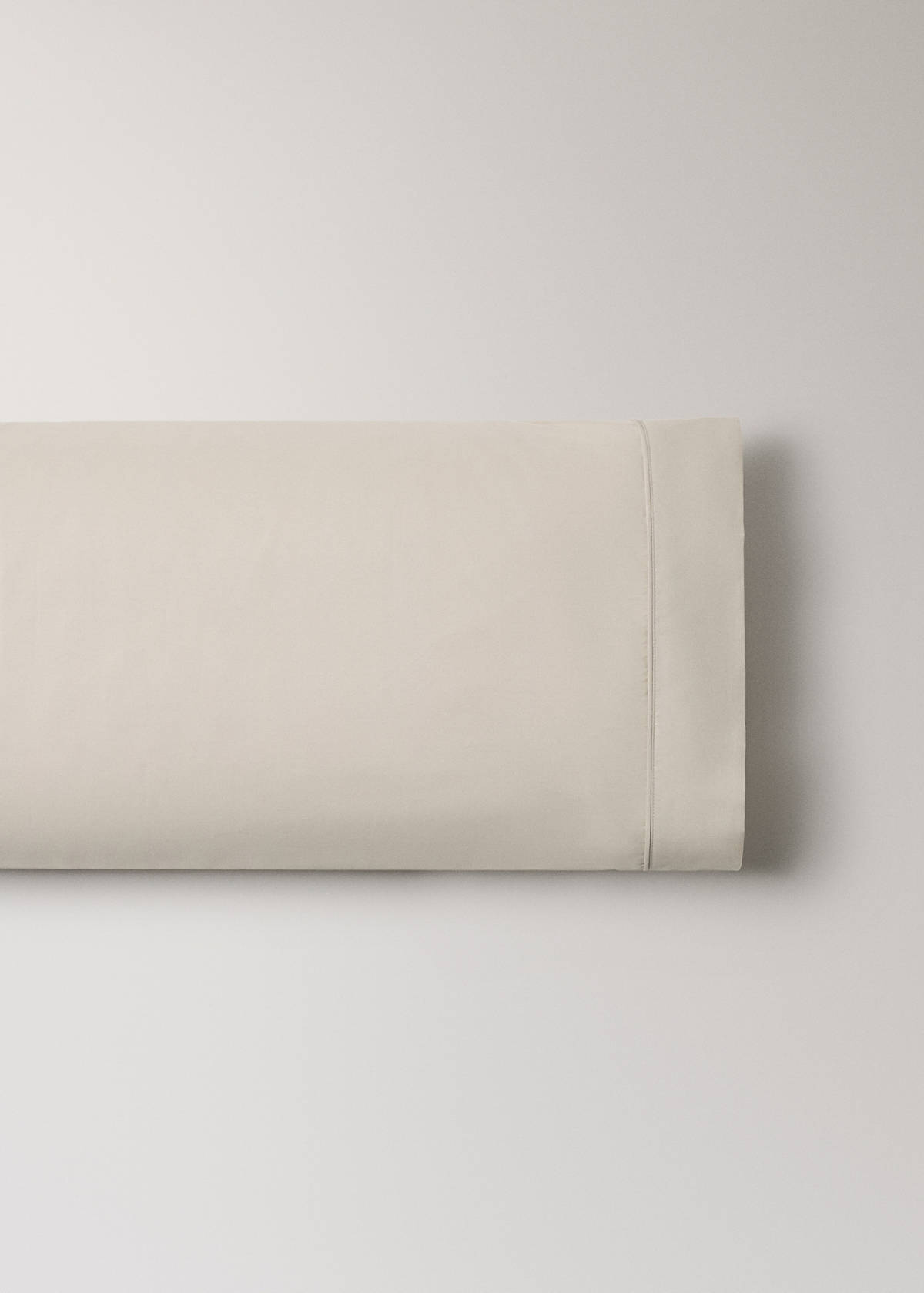 Two pillowcases in 500-thread count percale cotton with piping finish 45x110 cm — Sand