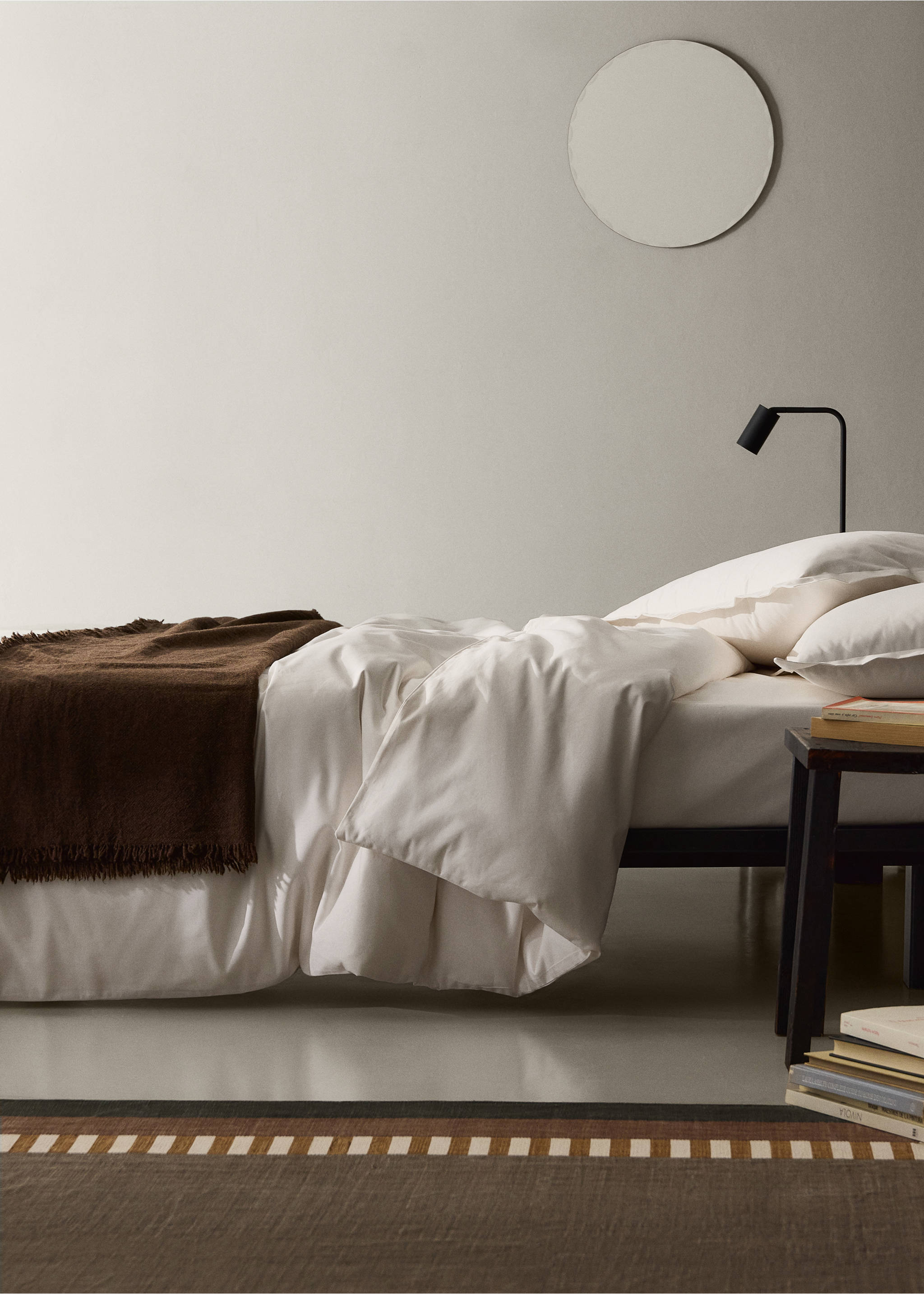 100% cotton sateen duvet cover for 200 cm bed - General plane, Ecru. Ref: 37023025-00.