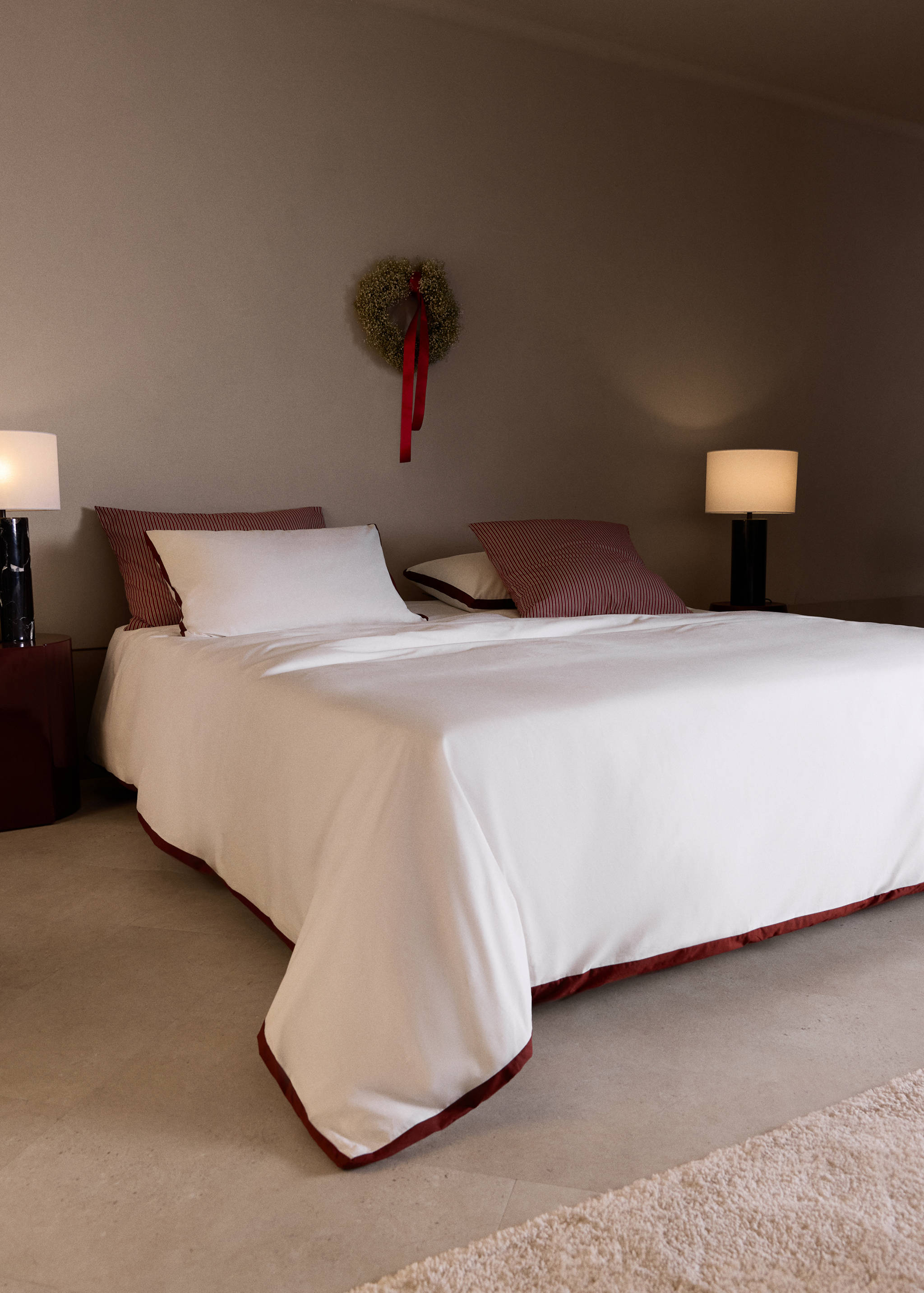 Housse de couette 100 % coton détail liseré lit 150/160 cm - Plan général