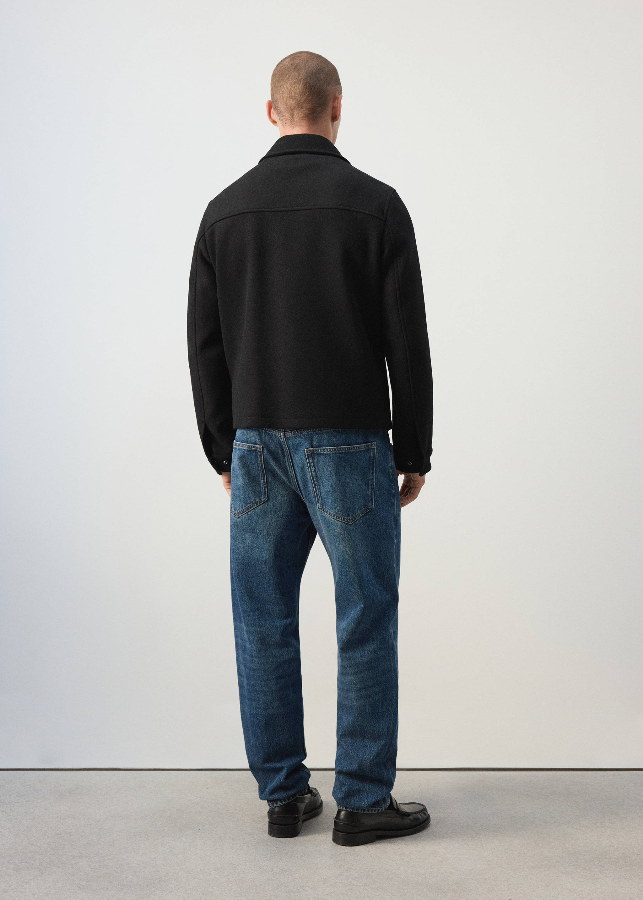 Wool blend bomber jacket with pockets - Reverse of the article