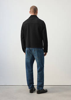 Wool blend bomber jacket with pockets — Black 3