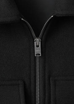 Wool blend bomber jacket with pockets — Black 7