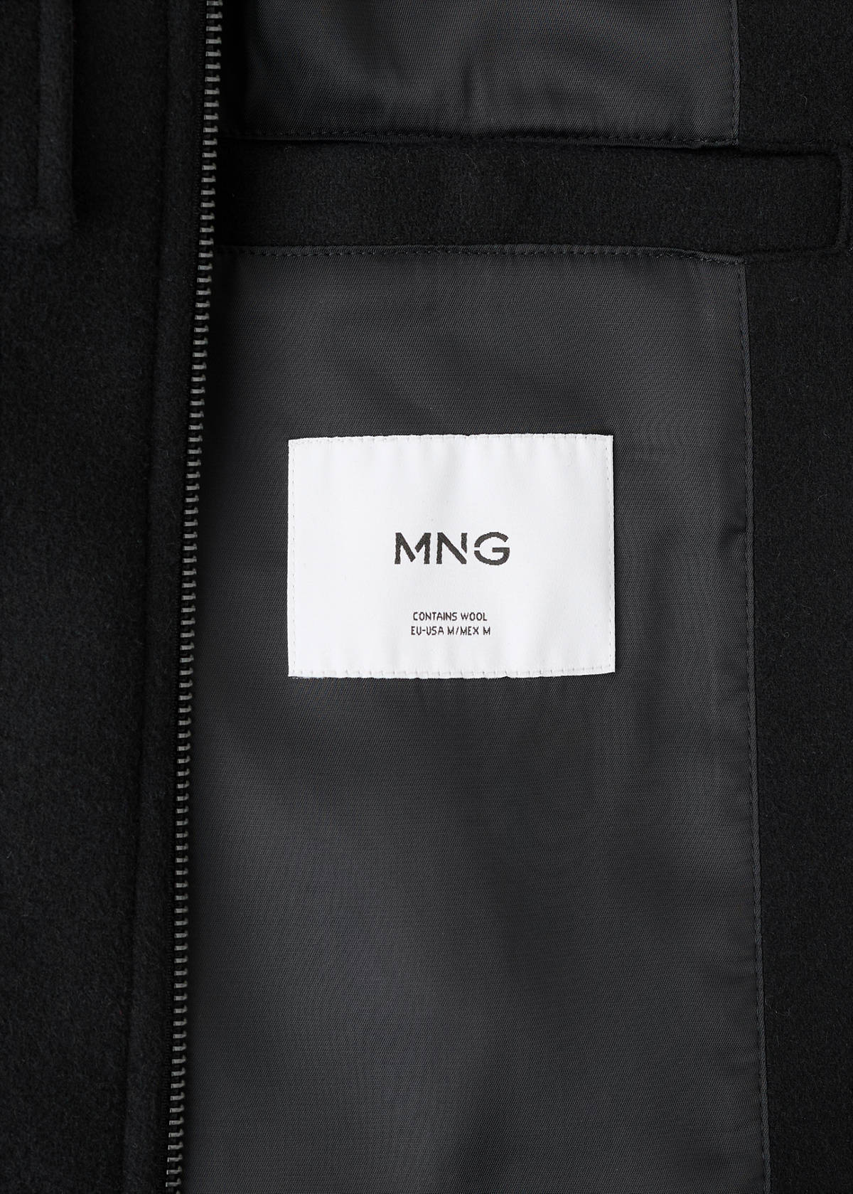 Wool blend bomber jacket with pockets — Black
