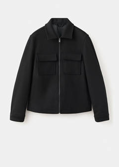Wool blend bomber jacket with pockets — Black 6
