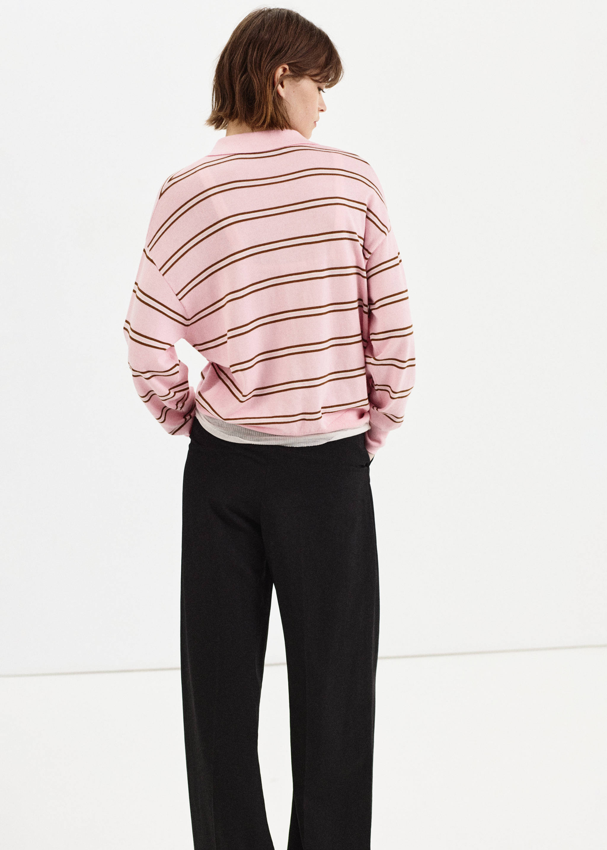 Pull-over rayures col polo - Verso de l’article