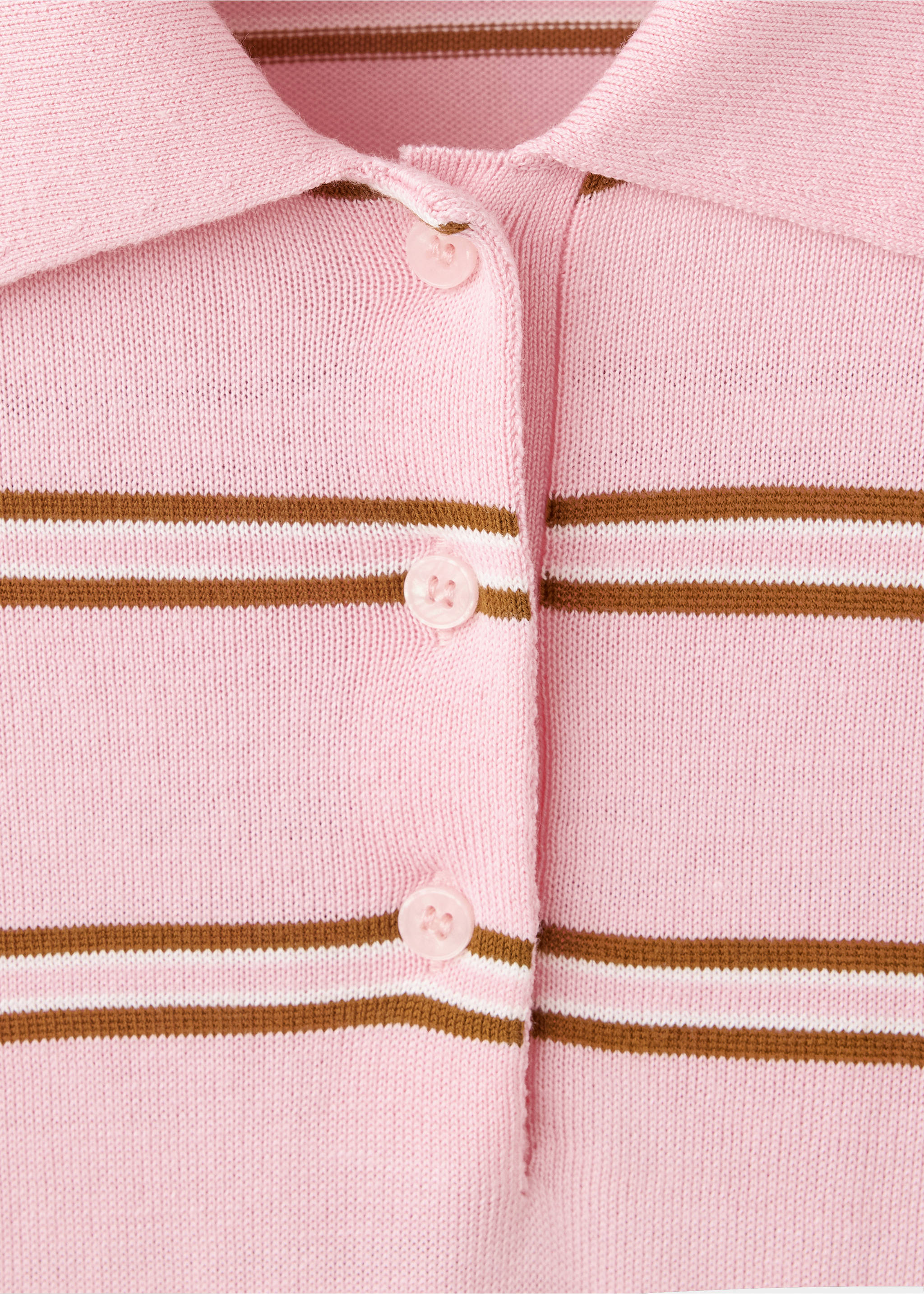Pull-over rayures col polo - Détail de l'article 8, Rose clair. Ref: 37023276-00.
