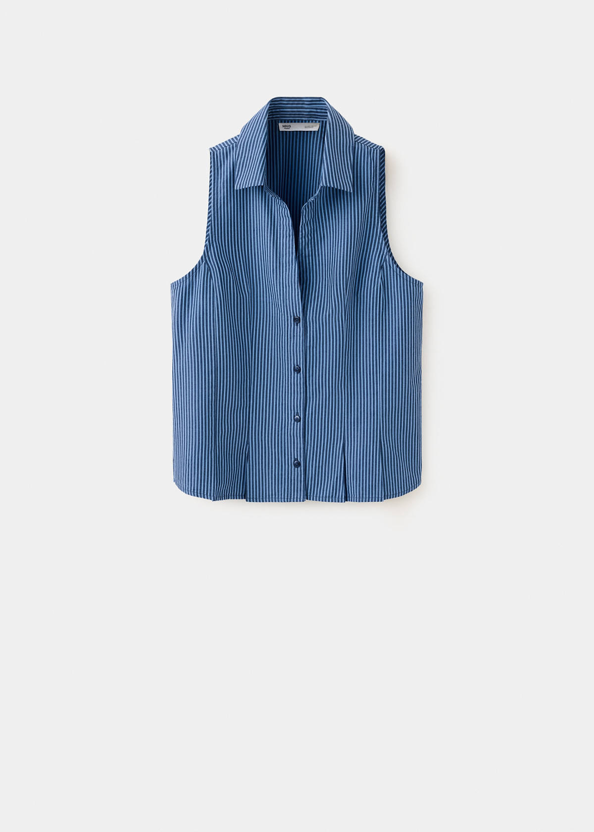 Striped sleeveless shirt — Sky Blue