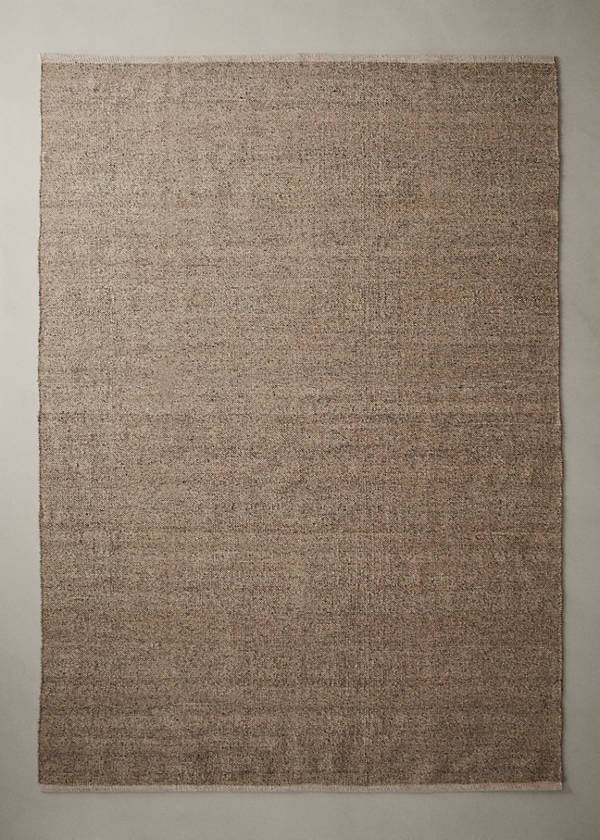 Large wool-cotton blend rug — Medium Brown