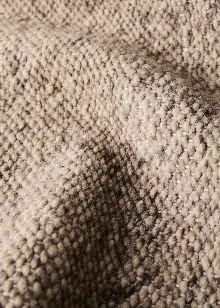 Large wool-cotton blend rug — Medium Brown