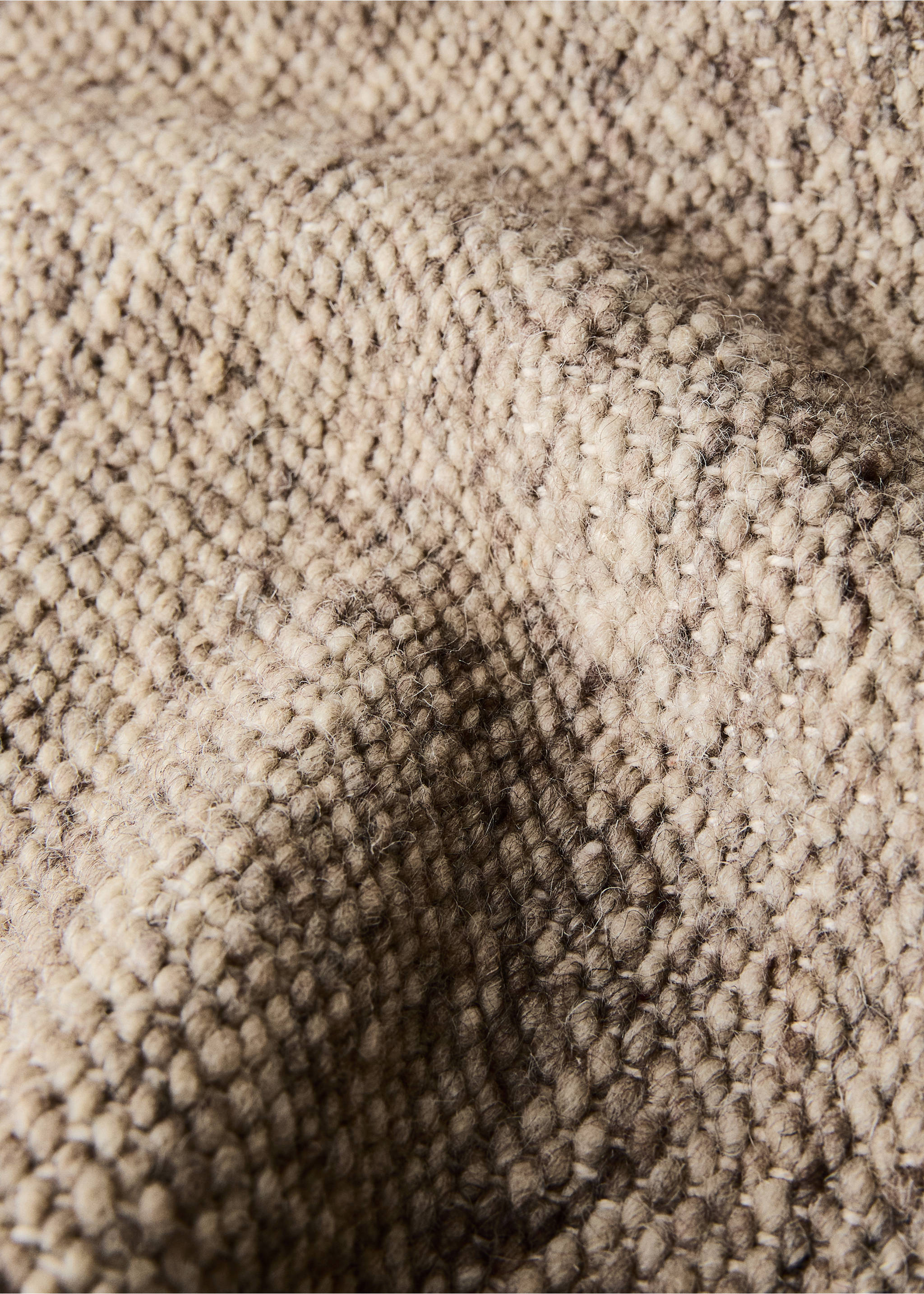 Large wool and cotton blend rug - Details of the article 1, Medium Brown. Ref: 37023279-00.