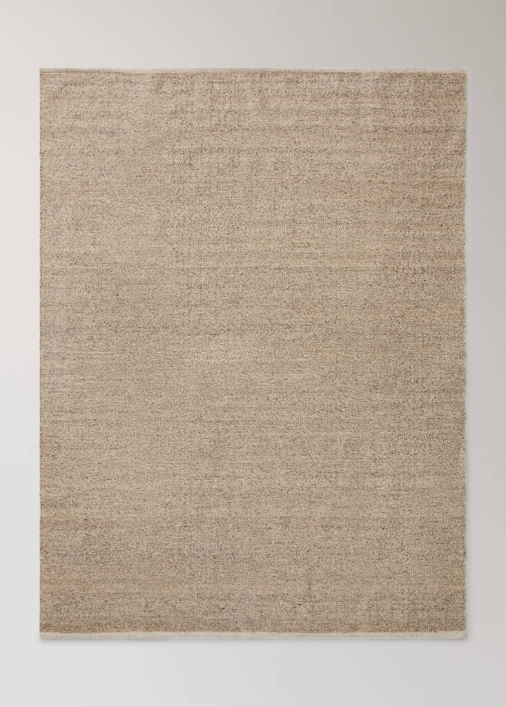 Large wool-cotton blend rug — Medium Brown