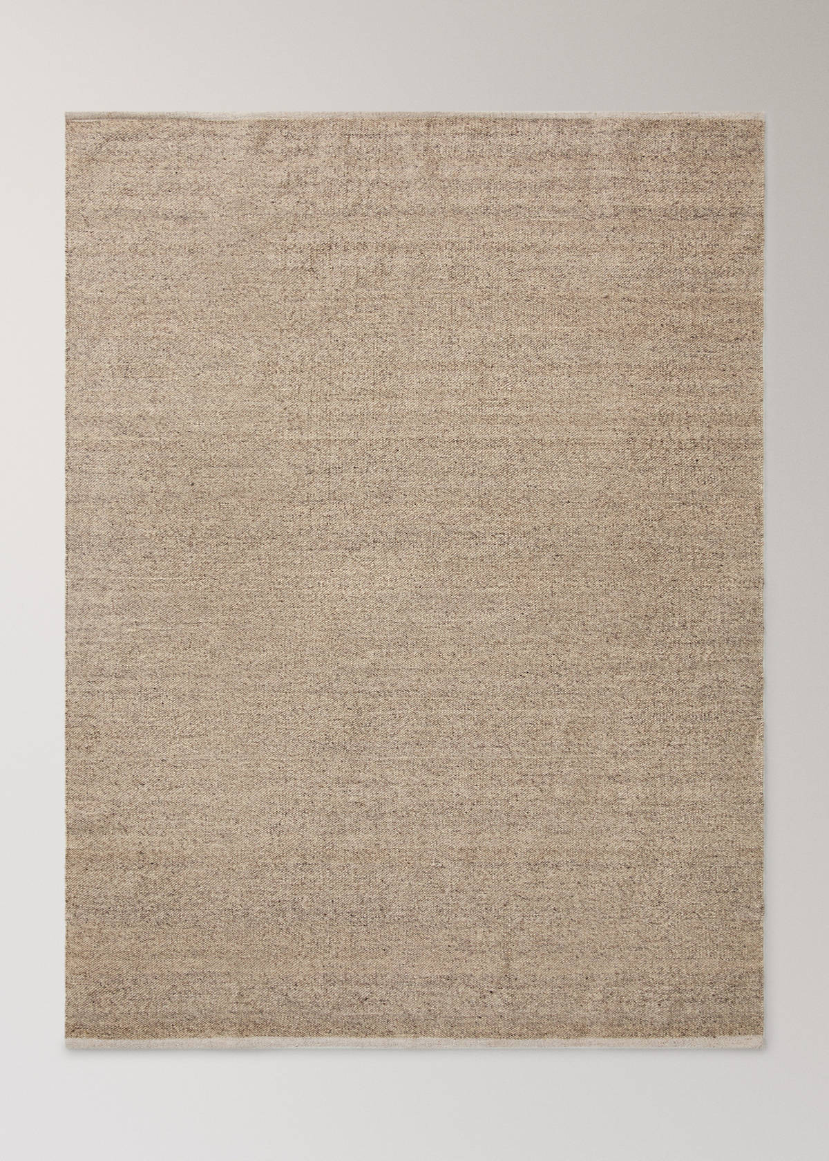Large wool-cotton blend rug — Medium Brown