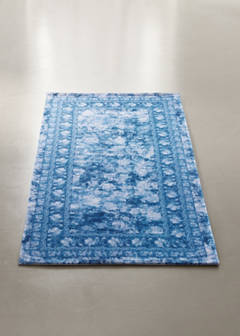 Small printed rug, 100% cotton — Blue 1