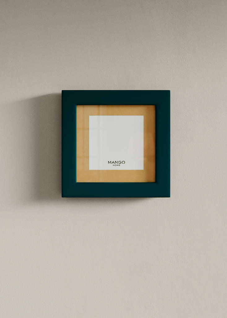 Small two-tone lacquered photo frame — Petrol Blue