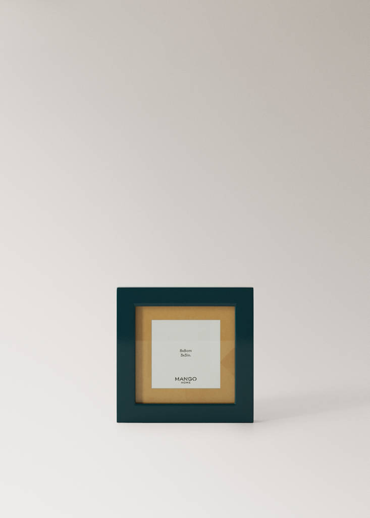 Small two-tone lacquered photo frame — Petrol Blue