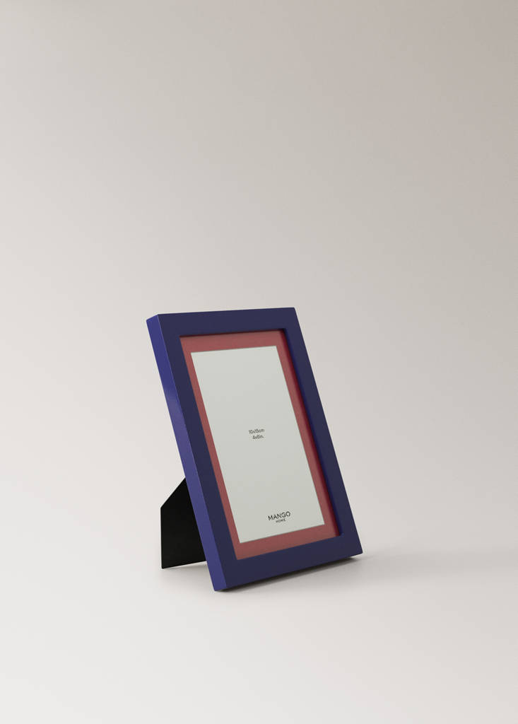 Small two-tone lacquered photo frame — Vibrant blue