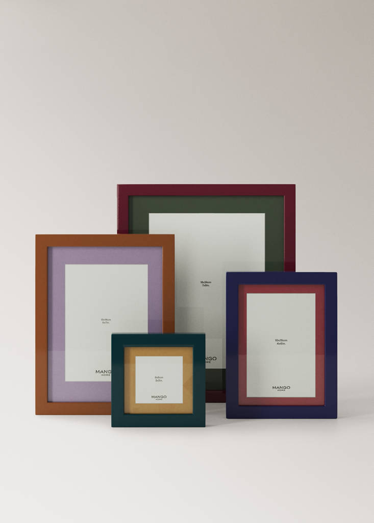 Small two-tone lacquered photo frame — Vibrant blue