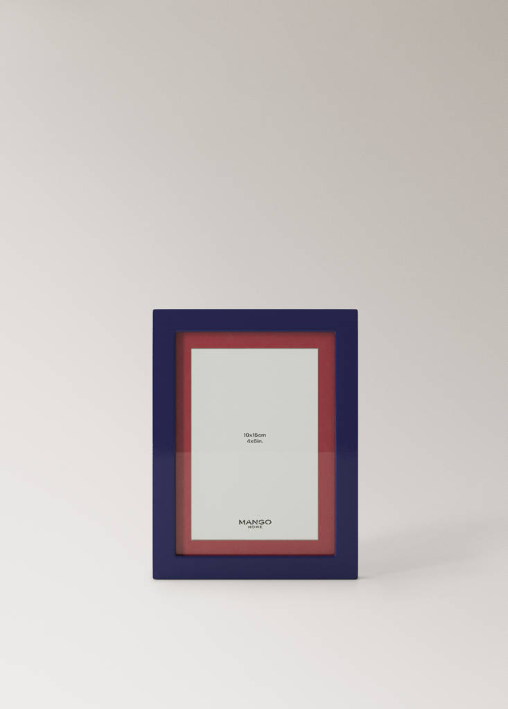 Small two-tone lacquered photo frame — Vibrant blue
