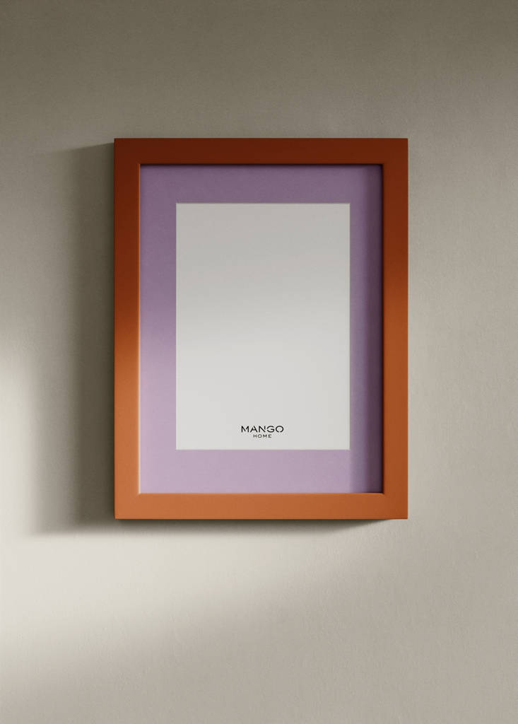 Small two-tone lacquered photo frame — Caramel
