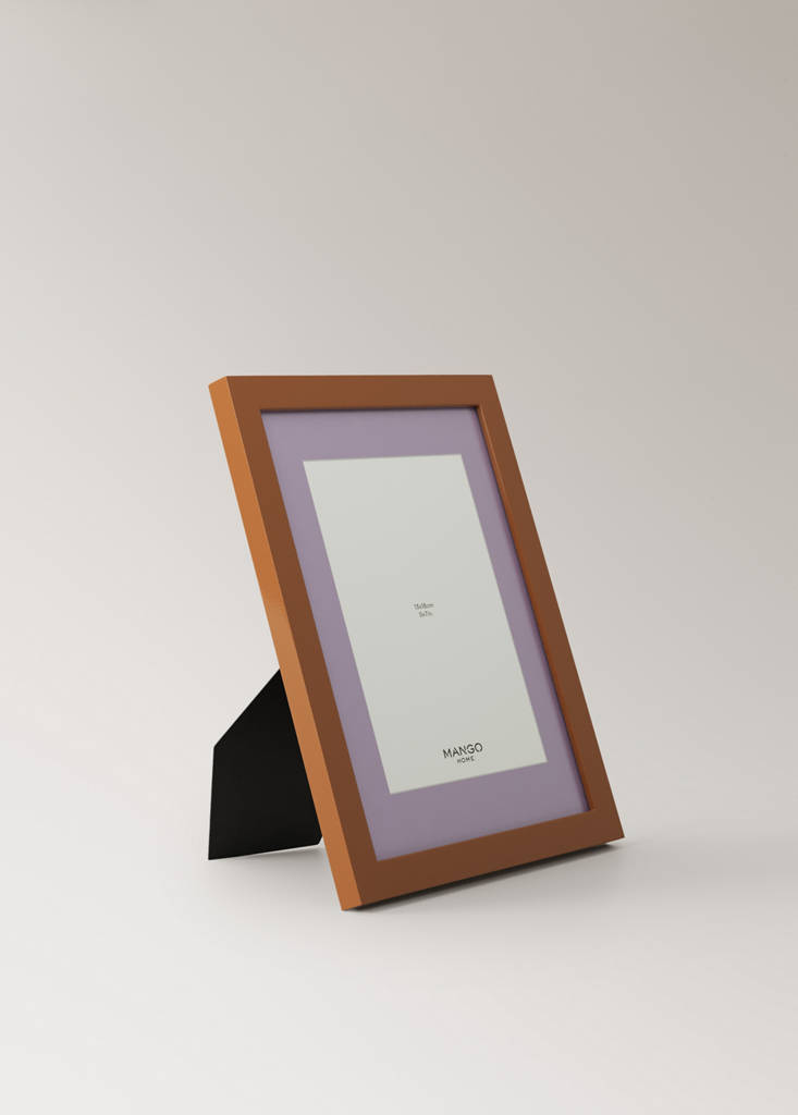 Small two-tone lacquered photo frame — Caramel