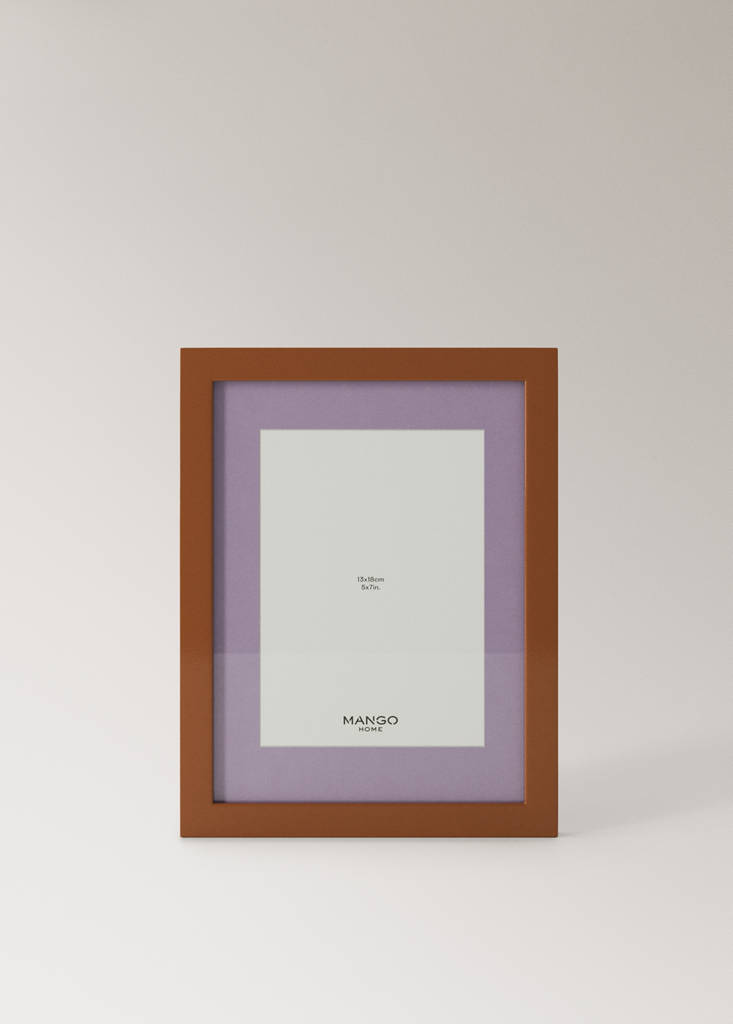Small two-tone lacquered photo frame — Caramel