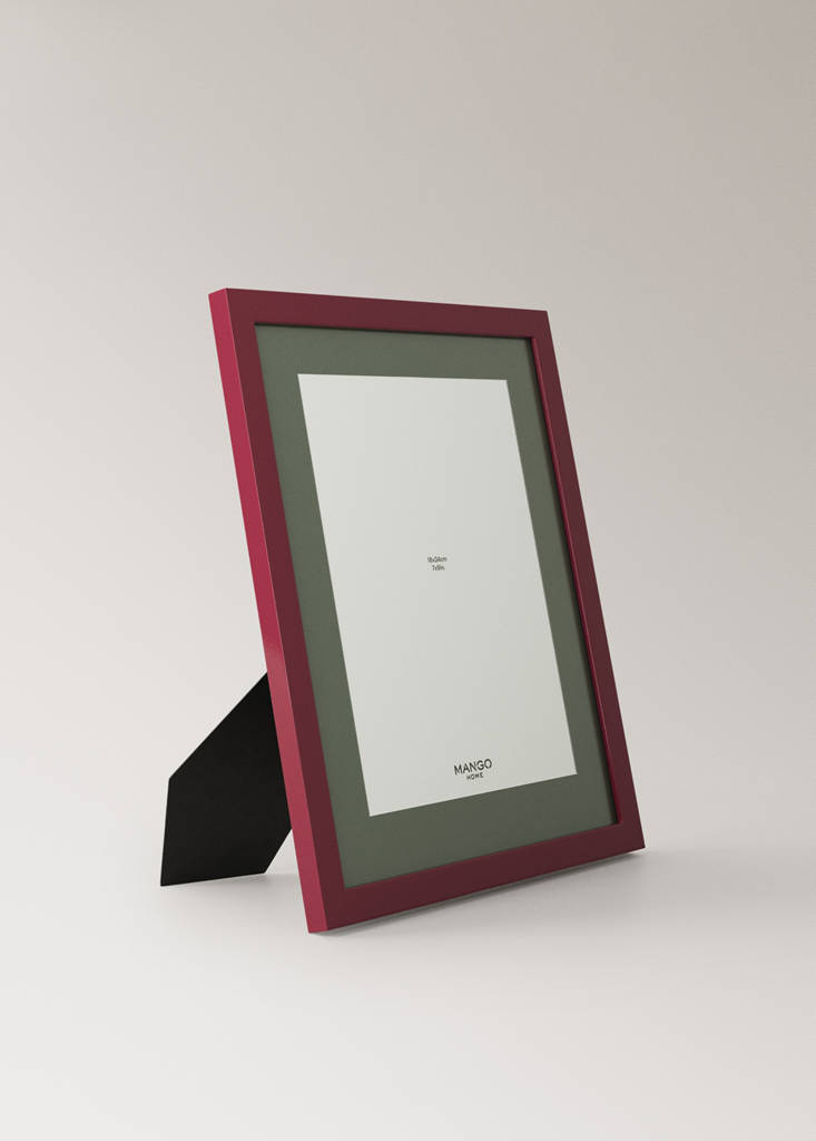 Small two-tone lacquered photo frame — Maroon