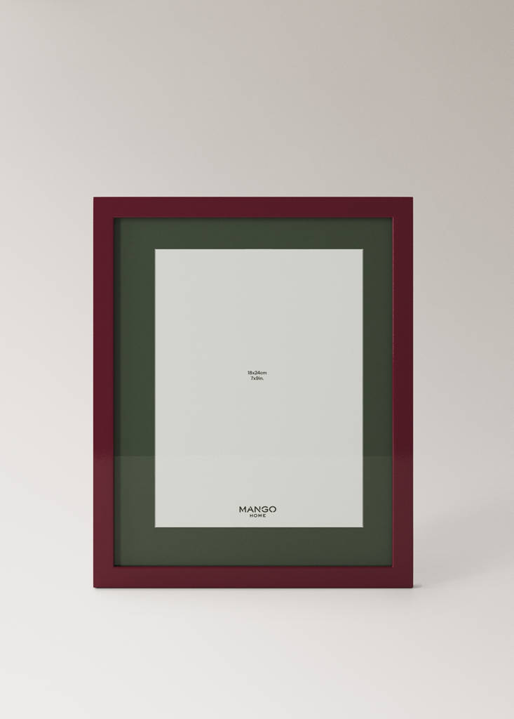 Small two-tone lacquered photo frame — Maroon