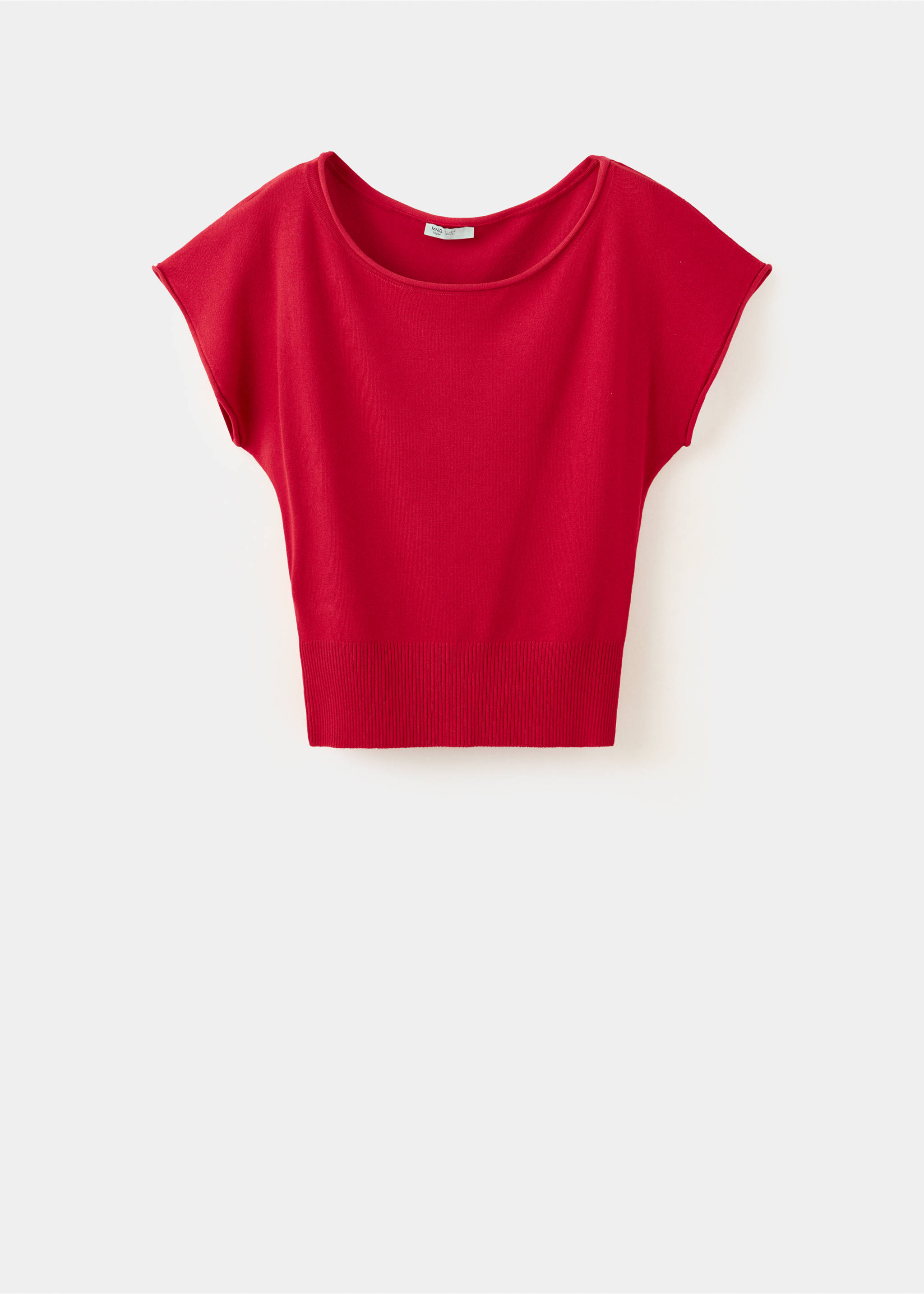 Short-sleeved knitted sweater - Article without model, Red. Ref: 37023290-00.