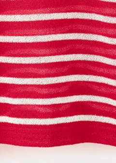 Striped fine knit sweater — Red 6