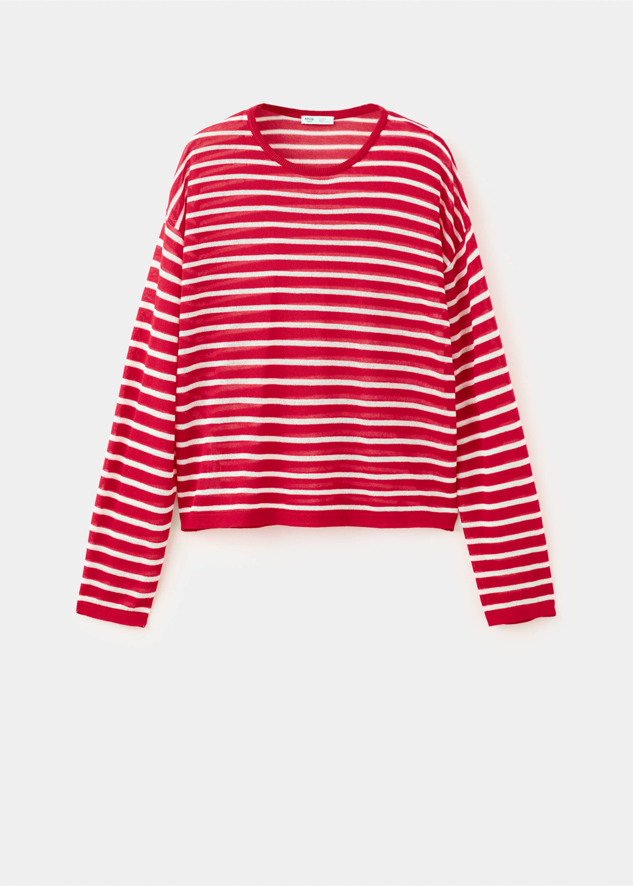 Striped fine knit sweater - Article without model, Red. Ref: 37023292-00.