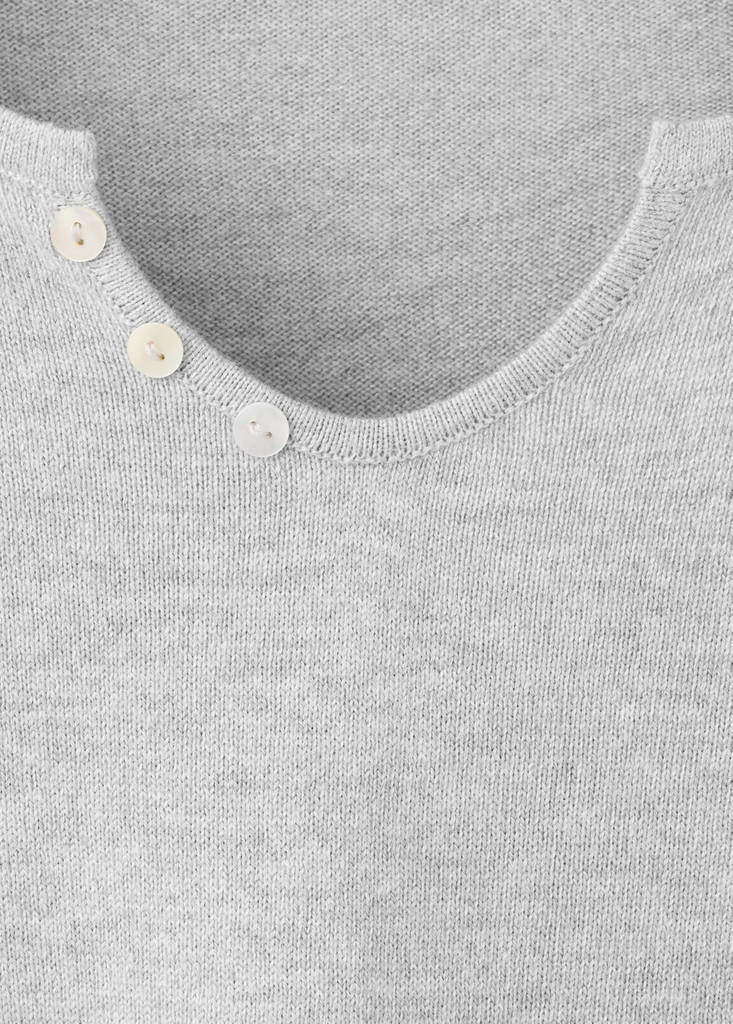 V-neck knit sweater — Medium Heather Grey