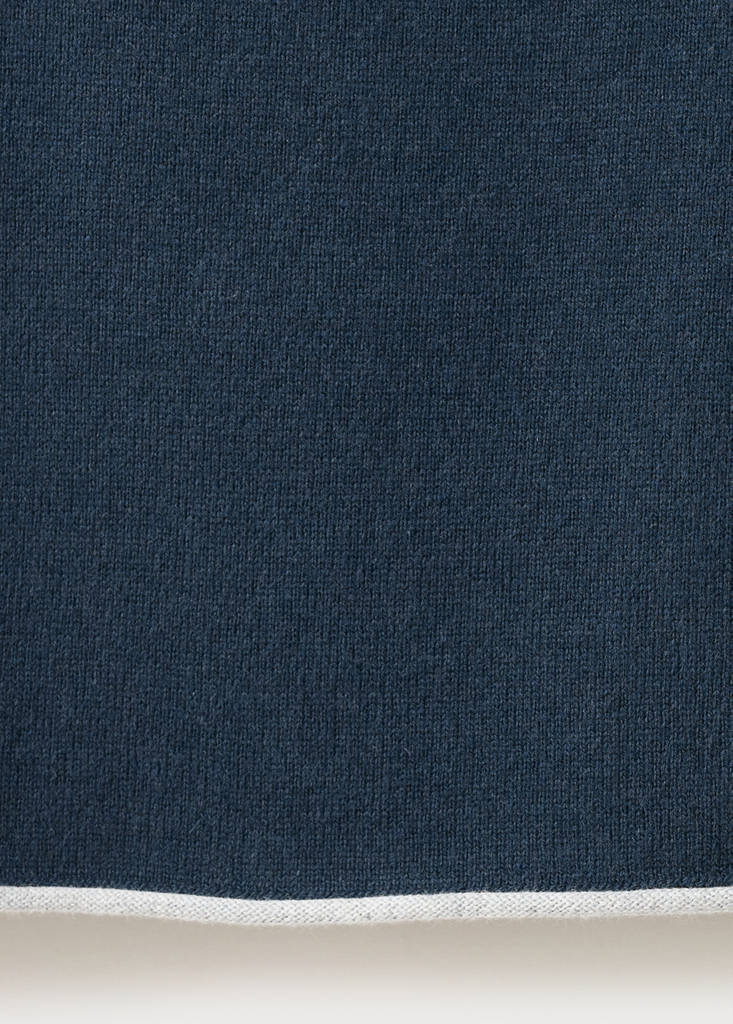 V-neck jumper with contrast trims — Navy