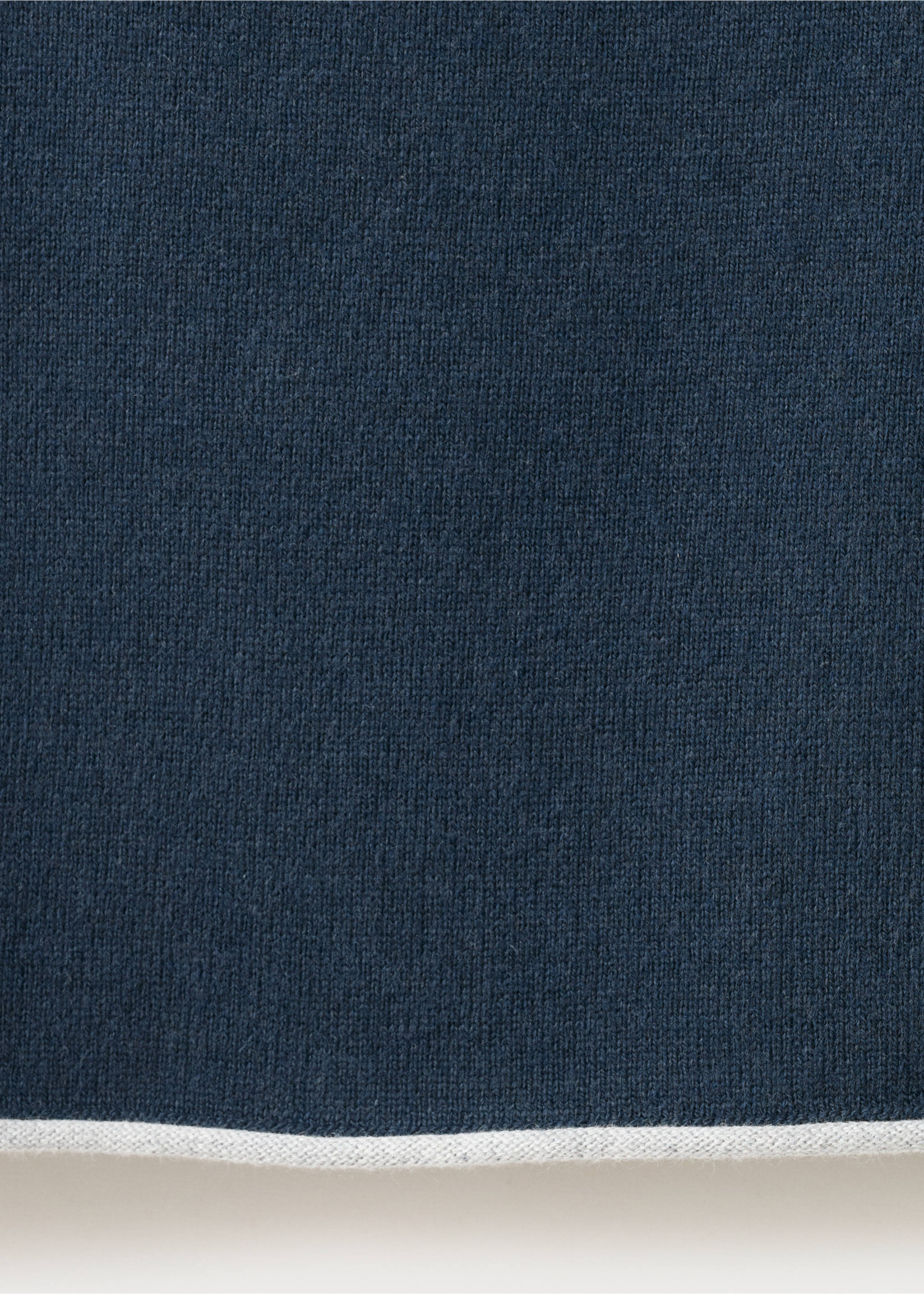V-neck jumper with contrast trims - Details of the article 0, Navy. Ref: 37023296-00.