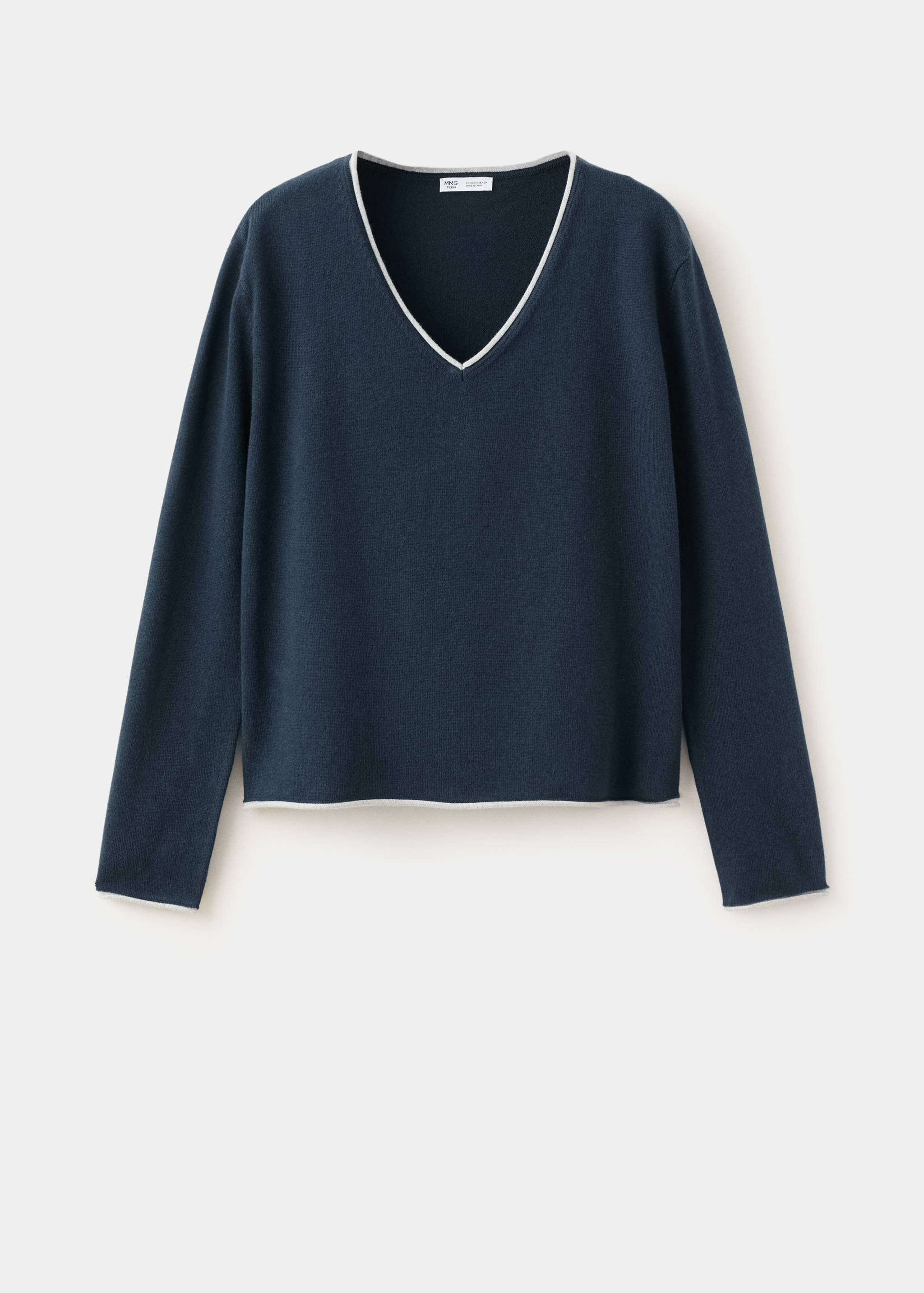 V-neck jumper with contrast trims - Article without model
