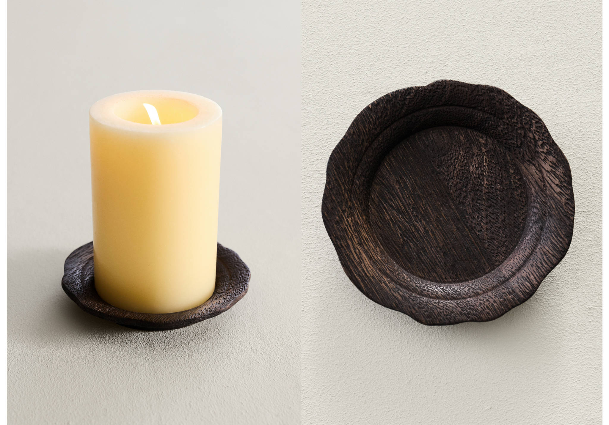 Wooden tealight holder - Panoramic plane