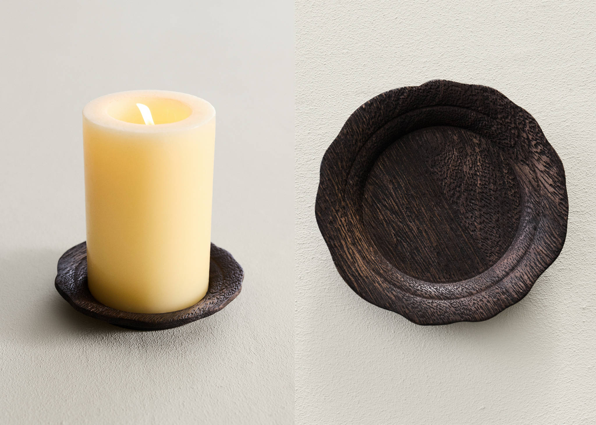 Wooden tealight holder - Panoramic plane