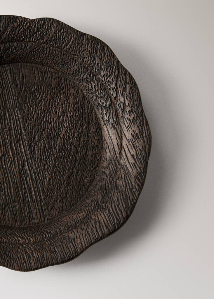 Wooden tealight holder — Brown