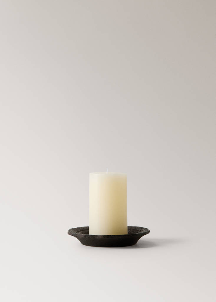 Wooden tealight holder — Brown